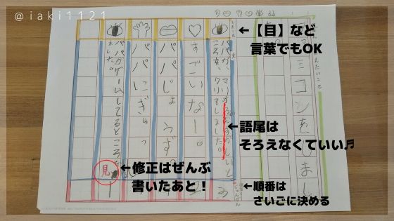 【小学生の作文】ワークシートの記入例