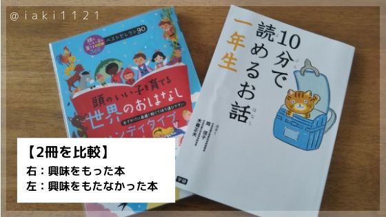 興味をもった本と、もたなかった本2冊を比較しました。