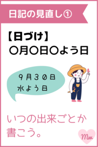 日記の見直しポイント①日づけ