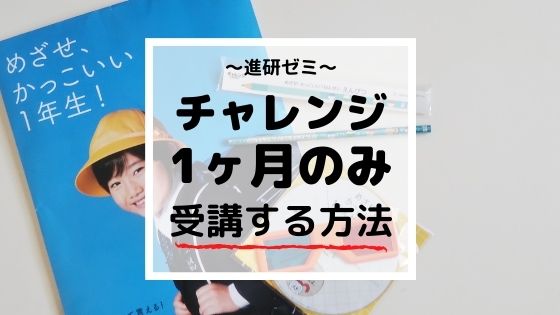 チャレンジ1ヶ月だけ受講できる？【1年生の4月号を試した体験談】