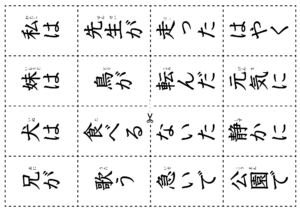小学生で習う主語、述語の基礎が学べるカードゲームです